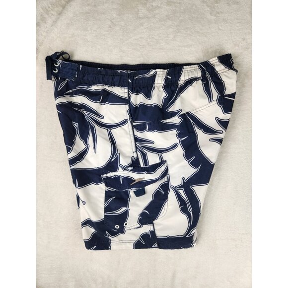 Speedo Swim/Board Shorts Mens Size Large Blue/White Palm Leaves Print - Picture 8 of 12